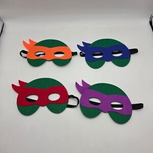 TMNT Ninja‎ Turtles Kids Felt Costume Masks Set of 4 Leonardo Raphael Donatello